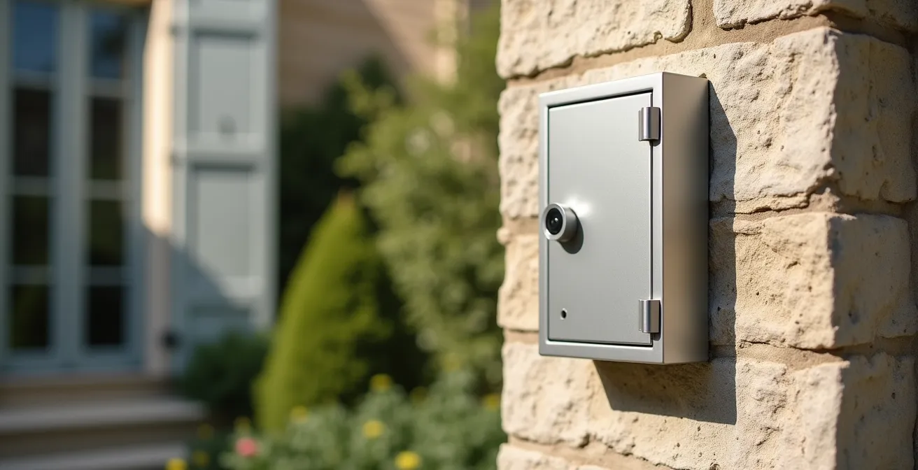Installation d'une boîte à clés sécurisée sur un mur extérieur