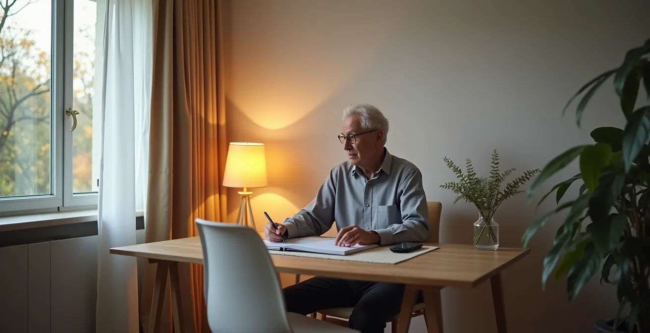 Configuration d'éclairage optimal pour appel vidéo avec personne malentendante