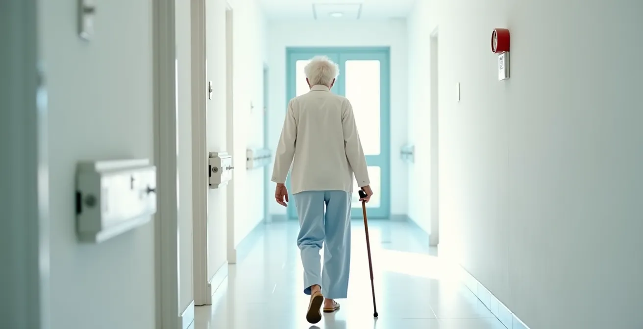 Démonstration de la technique correcte de marche avec canne du côté opposé à la jambe faible